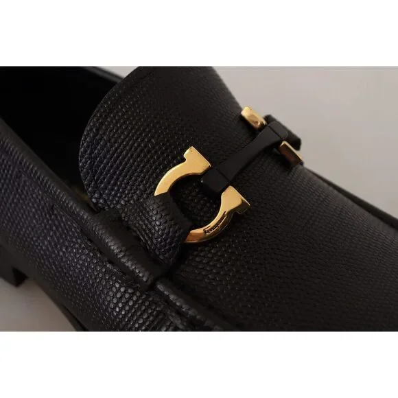 Salvatore Ferragamo Elegant Black Calf Leather Loafers